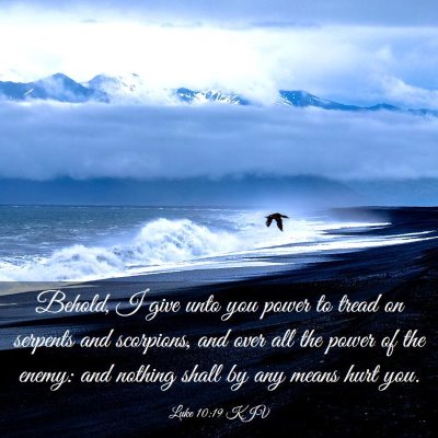 Picture 03 - Luke 10:19 KJV - Behold, I give unto you power to tread on - Bible Verse Picture