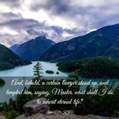 Picture 03 - Luke 10:25 KJV - And, behold, a certain lawyer stood up, and - Bible Verse Picture