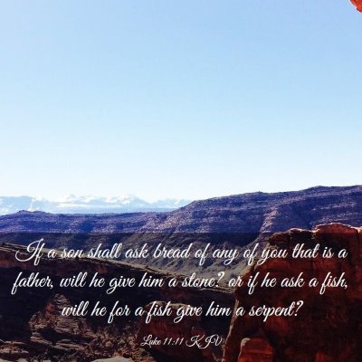 Picture 03 - Luke 11:11 KJV - If a son shall ask bread of any of you that is a - Bible Verse Picture