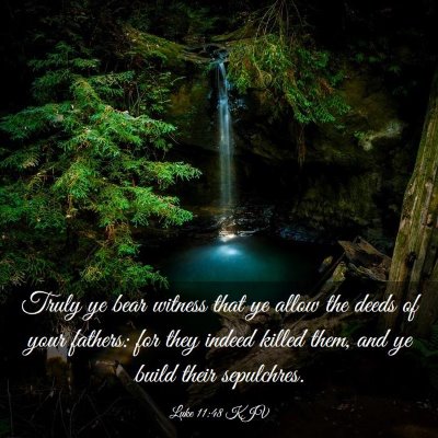 Picture 03 - Luke 11:48 KJV - Truly ye bear witness that ye allow the deeds of - Bible Verse Picture