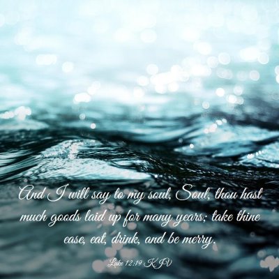Picture 03 - Luke 12:19 KJV - And I will say to my soul, Soul, thou hast much - Bible Verse Picture