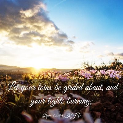 Picture 03 - Luke 12:35 KJV - Let your loins be girded about, and your lights - Bible Verse Picture