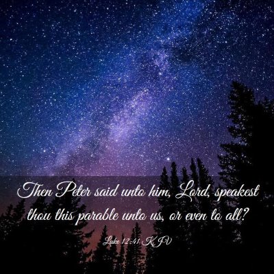 Picture 03 - Luke 12:41 KJV - Then Peter said unto him, Lord, speakest thou - Bible Verse Picture