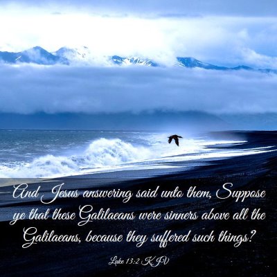 Picture 03 - Luke 13:2 KJV - And Jesus answering said unto them, Suppose ye - Bible Verse Picture