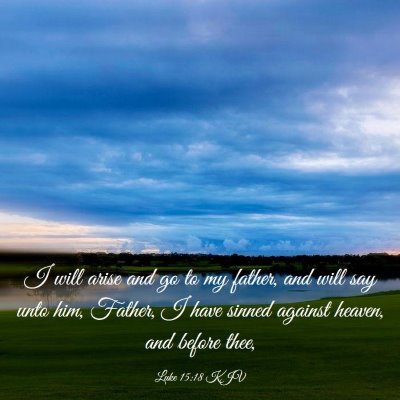 Picture 03 - Luke 15:18 KJV - I will arise and go to my father, and will say - Bible Verse Picture