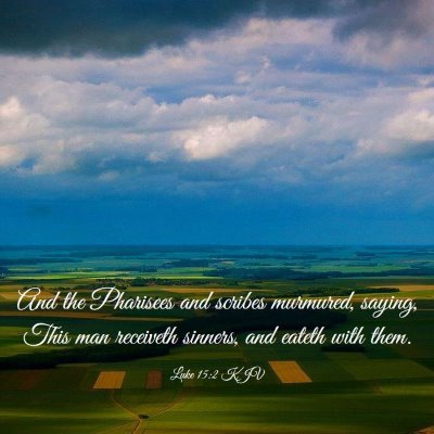 Picture 03 - Luke 15:2 KJV - And the Pharisees and scribes murmured, saying, - Bible Verse Picture
