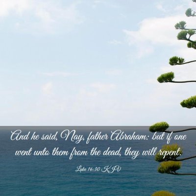 Picture 03 - Luke 16:30 KJV - And he said, Nay, father Abraham: but if one went - Bible Verse Picture