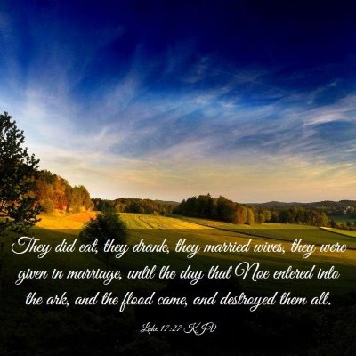 Picture 03 - Luke 17:27 KJV - They did eat, they drank, they married wives, - Bible Verse Picture