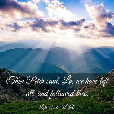 Picture 03 - Luke 18:28 KJV - Then Peter said, Lo, we have left all, and - Bible Verse Picture