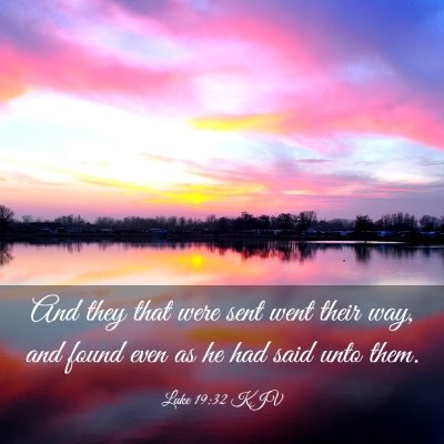 Picture 03 - Luke 19:32 KJV - And they that were sent went their way, and found - Bible Verse Picture