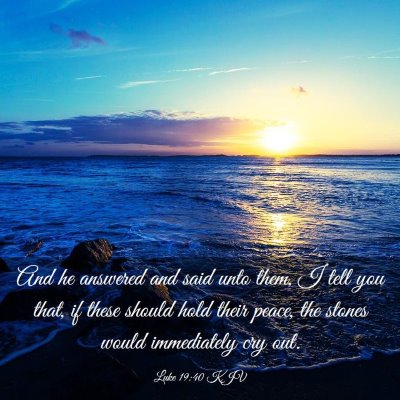 Picture 03 - Luke 19:40 KJV - And he answered and said unto them, I tell you - Bible Verse Picture