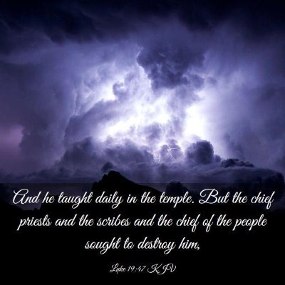 Picture 03 - Luke 19:47 KJV - And he taught daily in the temple. But the chief - Bible Verse Picture