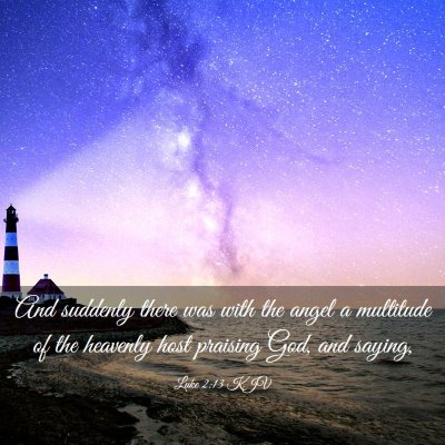 Picture 03 - Luke 2:13 KJV - And suddenly there was with the angel a multitude - Bible Verse Picture