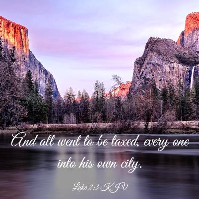 Picture 03 - Luke 2:3 KJV - And all went to be taxed, every one into his own - Bible Verse Picture