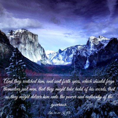 Picture 03 - Luke 20:20 KJV - And they watched him, and sent forth spies, which - Bible Verse Picture