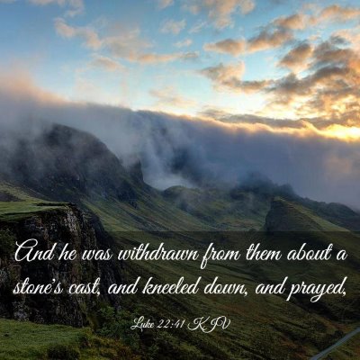 Picture 03 - Luke 22:41 KJV - And he was withdrawn from them about a stone's - Bible Verse Picture