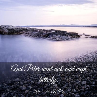 Picture 03 - Luke 22:62 KJV - And Peter went out, and wept - Bible Verse Picture