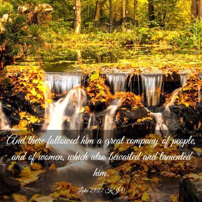 Picture 03 - Luke 23:27 KJV - And there followed him a great company of people, - Bible Verse Picture