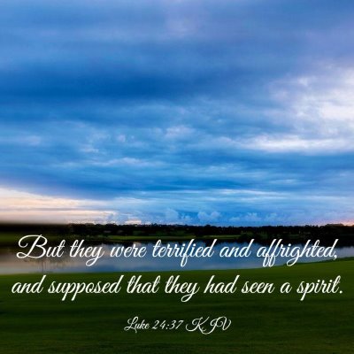Picture 03 - Luke 24:37 KJV - But they were terrified and affrighted, and - Bible Verse Picture