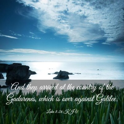 Picture 03 - Luke 8:26 KJV - And they arrived at the country of the Gadarenes, - Bible Verse Picture
