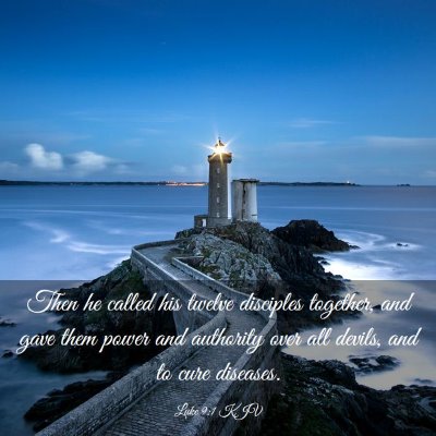 Picture 03 - Luke 9:1 KJV - Then he called his twelve disciples together, and - Bible Verse Picture