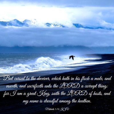 Picture 03 - Malachi 1:14 KJV - But cursed be the deceiver, which hath in his - Bible Verse Picture