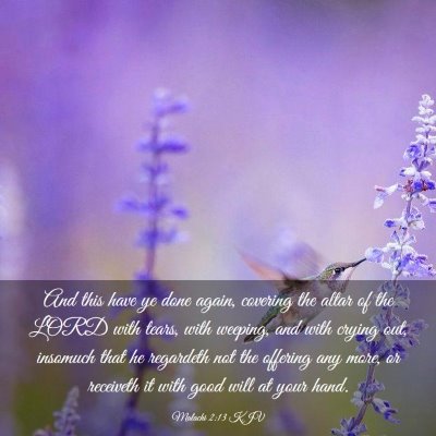 Picture 03 - Malachi 2:13 KJV - And this have ye done again, covering the altar - Bible Verse Picture