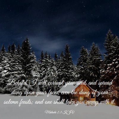 Picture 03 - Malachi 2:3 KJV - Behold, I will corrupt your seed, and spread dung - Bible Verse Picture