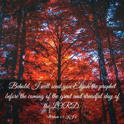 Picture 03 - Malachi 4:5 KJV - Behold, I will send you Elijah the prophet before - Bible Verse Picture