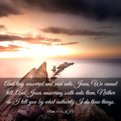 Picture 03 - Mark 11:33 KJV - And they answered and said unto Jesus, We cannot - Bible Verse Picture