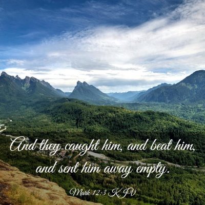 Picture 03 - Mark 12:3 KJV - And they caught him, and beat him, and sent him - Bible Verse Picture