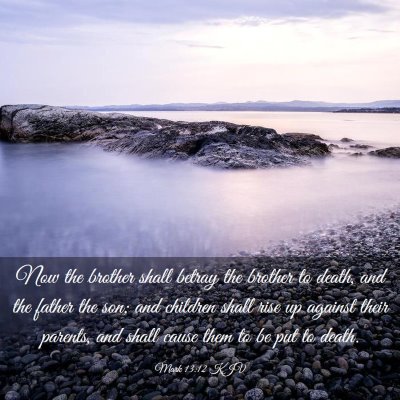 Picture 03 - Mark 13:12 KJV - Now the brother shall betray the brother to - Bible Verse Picture