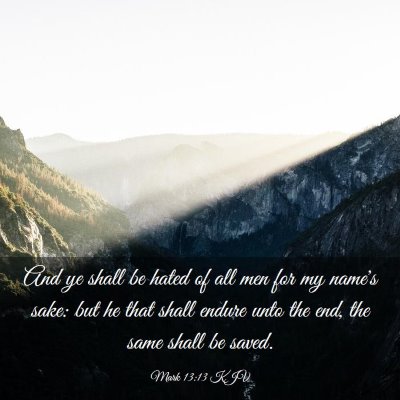 Picture 03 - Mark 13:13 KJV - And ye shall be hated of all men for my name's - Bible Verse Picture