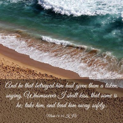 Picture 03 - Mark 14:44 KJV - And he that betrayed him had given them a token, - Bible Verse Picture