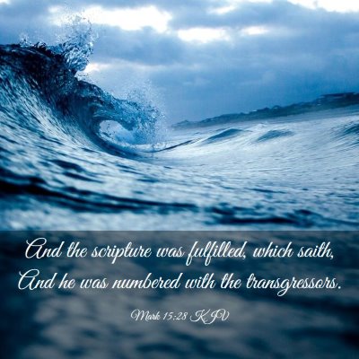 Picture 03 - Mark 15:28 KJV - And the scripture was fulfilled, which saith, And - Bible Verse Picture