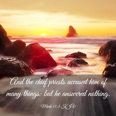 Picture 03 - Mark 15:3 KJV - And the chief priests accused him of many things: - Bible Verse Picture