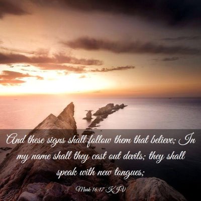 Picture 03 - Mark 16:17 KJV - And these signs shall follow them that believe; - Bible Verse Picture