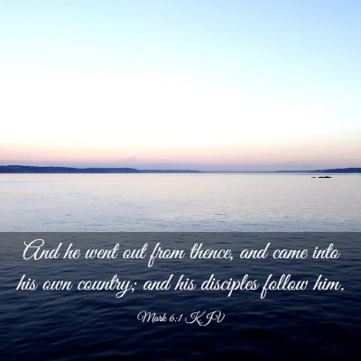 Picture 03 - Mark 6:1 KJV - And he went out from thence, and came into his - Bible Verse Picture