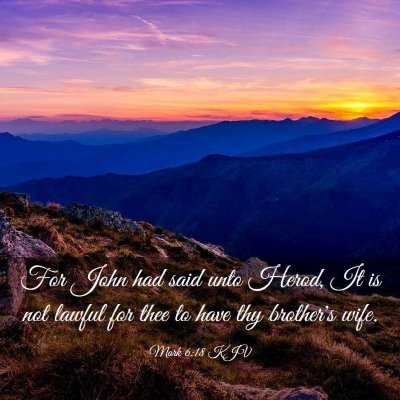 Picture 03 - Mark 6:18 KJV - For John had said unto Herod, It is not lawful - Bible Verse Picture