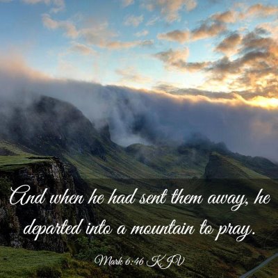 Picture 03 - Mark 6:46 KJV - And when he had sent them away, he departed into - Bible Verse Picture
