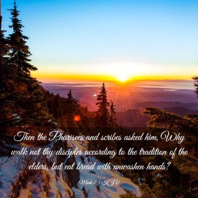 Picture 03 - Mark 7:5 KJV - Then the Pharisees and scribes asked him, Why - Bible Verse Picture