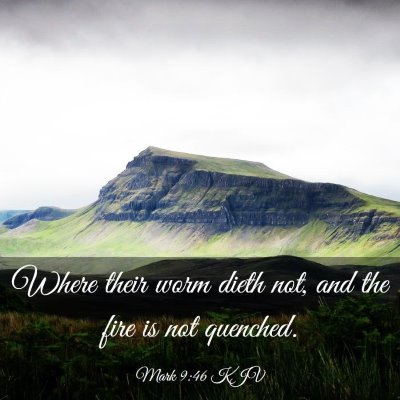 Picture 03 - Mark 9:46 KJV - Where their worm dieth not, and the fire is not - Bible Verse Picture