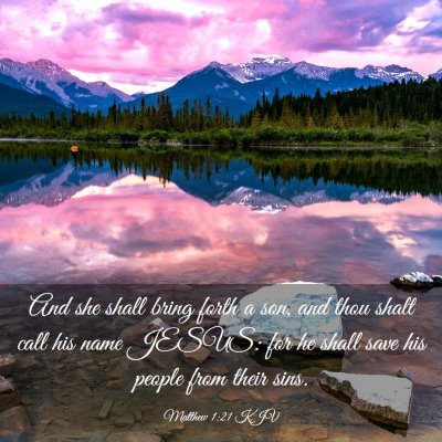 Picture 03 - Matthew 1:21 KJV - And she shall bring forth a son, and thou shalt - Bible Verse Picture