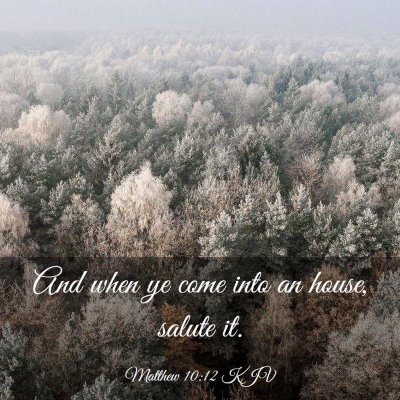 Picture 03 - Matthew 10:12 KJV - And when ye come into an house, salute - Bible Verse Picture