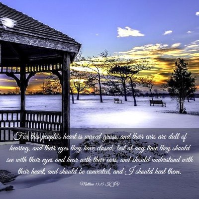 Picture 03 - Matthew 13:15 KJV - For this people's heart is waxed gross, and their - Bible Verse Picture