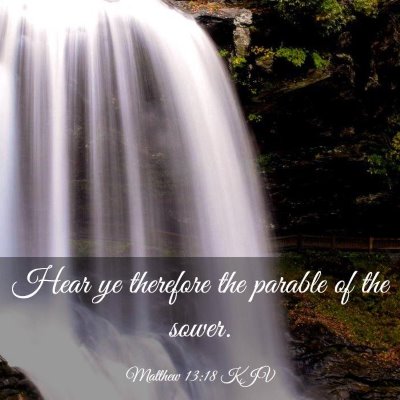 Picture 03 - Matthew 13:18 KJV - Hear ye therefore the parable of the - Bible Verse Picture