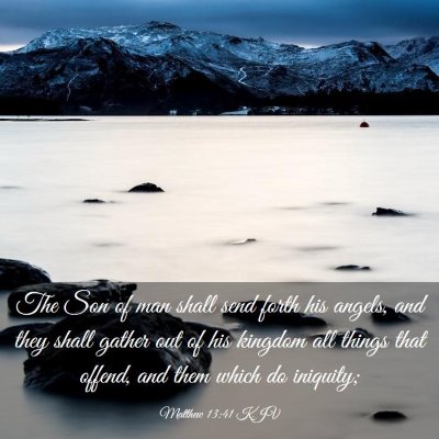 Picture 03 - Matthew 13:41 KJV - The Son of man shall send forth his angels, and - Bible Verse Picture
