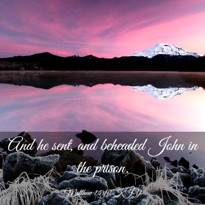 Picture 03 - Matthew 14:10 KJV - And he sent, and beheaded John in the - Bible Verse Picture