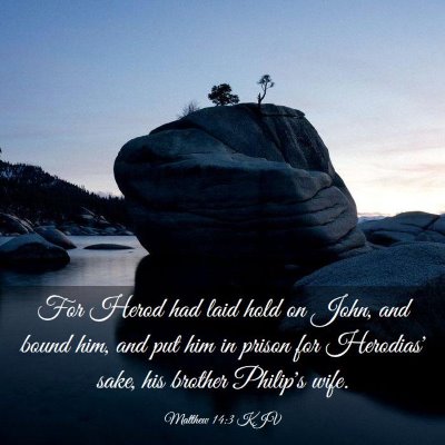 Picture 03 - Matthew 14:3 KJV - For Herod had laid hold on John, and bound him, - Bible Verse Picture