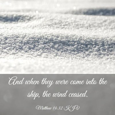 Picture 03 - Matthew 14:32 KJV - And when they were come into the ship, the wind - Bible Verse Picture